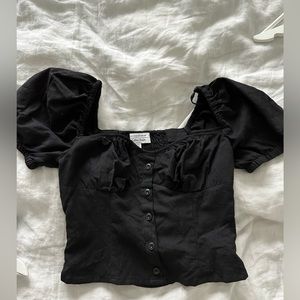Crop top with puff sleeves